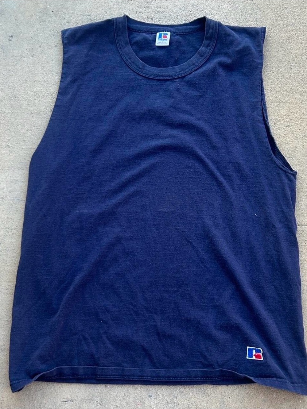Russell Athletic Navy Sleeveless Tank with Small Logo